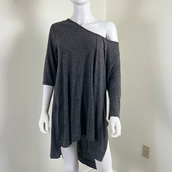Free People Size M Oversize Pullover Tunic Blouse High Low Top Loungewear Casual - Picture 5 of 9